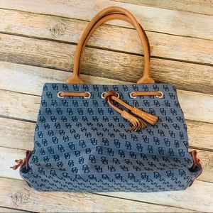 Dooney & Bourke Signature Blue Double Handle Tote